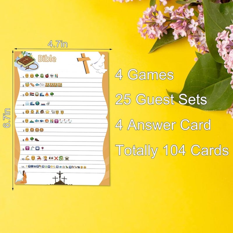 MLOLM 104 Pcs Bible Game Cards Christian Trivia Quiz Party Game Cards for Adults and Family Religious Activities Games for Vacation Bible School Sunday Church Easter Favors Supplies Jesus - Image 4